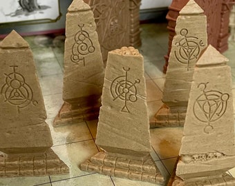 Legend Games- 5 resin Necromancer Obelisks, for RPG and wargaming scenery