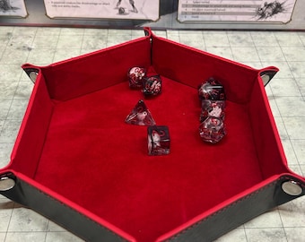 Hexagon collapsable dice trays. Various colours