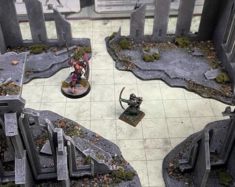 TT Combat model  MDF Gothic Chapel corner ruins for RPG and wargaming scenery
