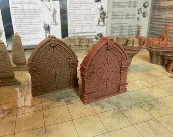 Legend Games- singular resin Necromancer large double door for RPG and wargaming scenery