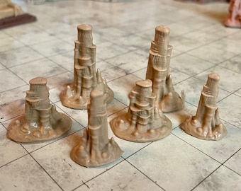 Legend Games- 6 resin  stalagmite set for RPG and wargaming scenery