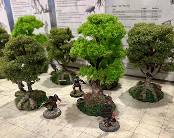 Model Forest Tree Scatter Terrain: Wargaming Scenery (Set of 10)