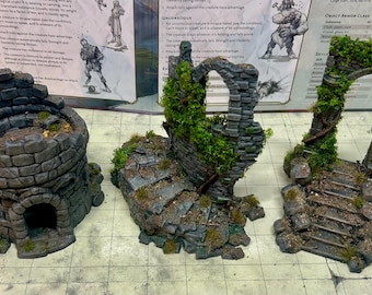 Pre- painted 3D Printed scatter terrain, for wargaming and RPG scenery