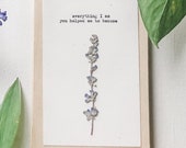 everything I am you helped me to become mother 39 s day, mom gift, thank you gift, typewriter art, custom wall decor, pressed flower print