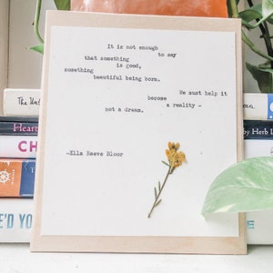 ella reeve bloor, it is not enough; typewriter art, feminist print, social justice, inspirational quote, human rights quotes, mutual aid