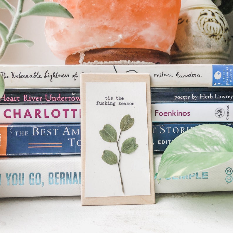christmas apartment decor tis the fucking season pressed flower art herbarium preserved flowers vintage typewriter wildflower bouquet