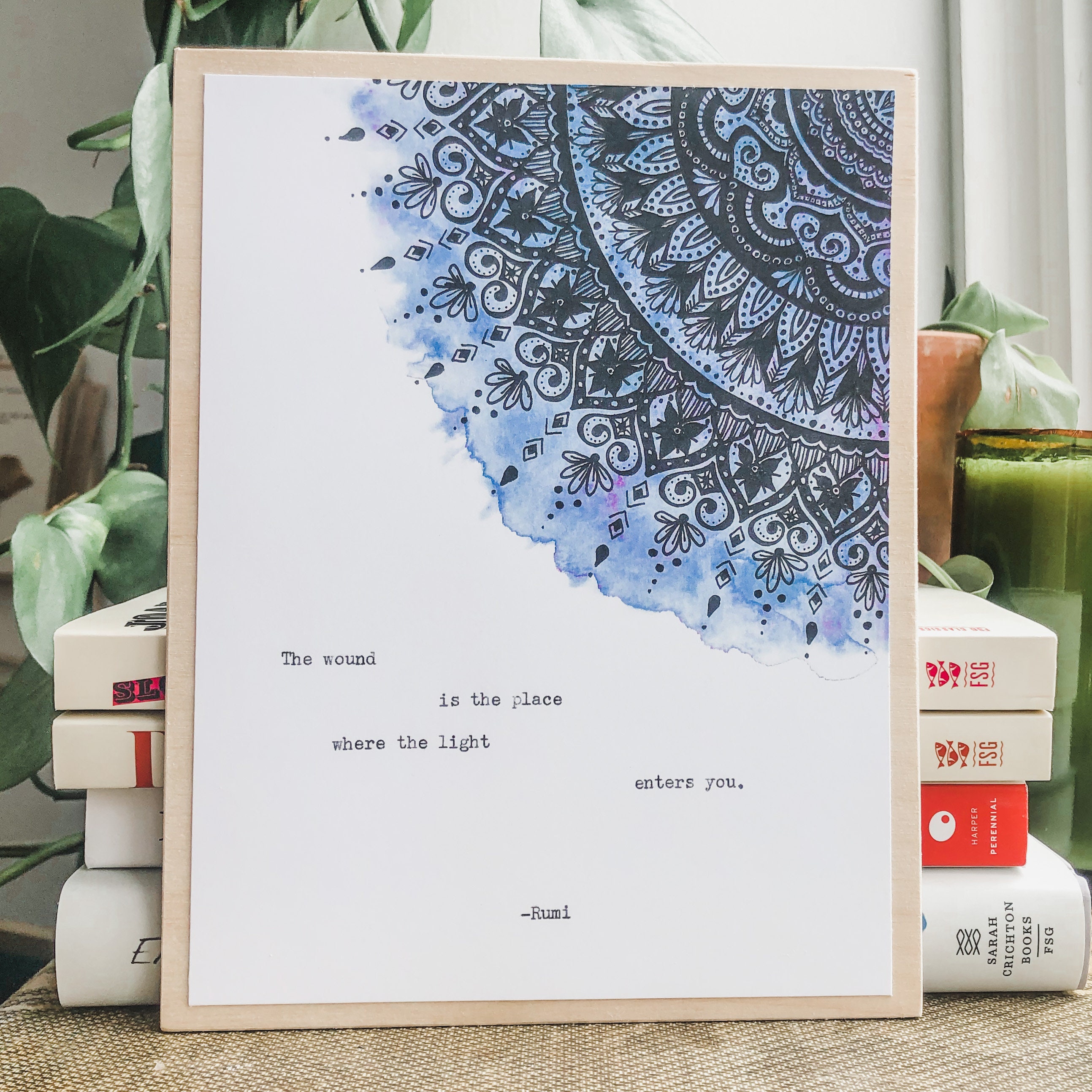 Rumi Mandala Art Print Watercolor Print Yoga Studio Decor ...