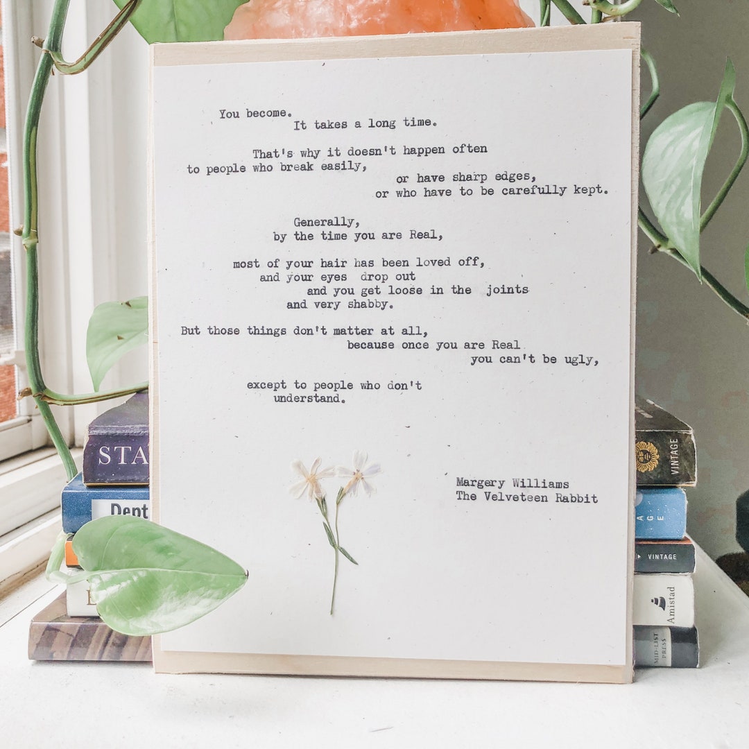 Margery Williams, the Velveteen Rabbit Typewriter Art, Velveteen Rabbit