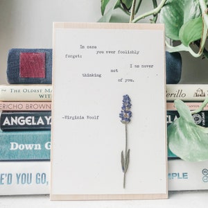 virginia woolf, 2nd anniversary gift, literature gifts, wood wall art herbarium, pressed flower art, valentine's day gift for girlfriend