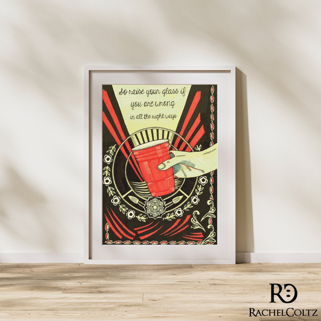 Urban Art Print Street Art Illustration Red Solo Cup Art - Etsy