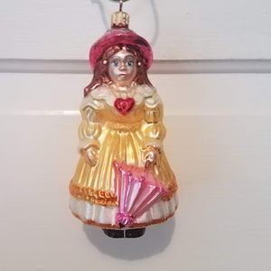 Christopher Radko Christmas Ornament-Red Head Girl with Umbrella-EXCELLENT CONDITION