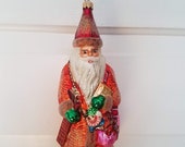 Christopher Radko Christmas Ornament-Santa Clause in Orange Robe-EXCELLENT CONDITION