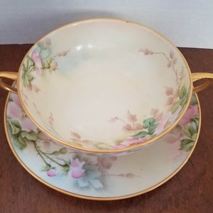 Vintage Hutschenreuther Bavarian China Soup and Saucer-EXCELLENT CONDITION