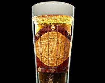 Wood Inlay - Customized Double Wall Beer Glass