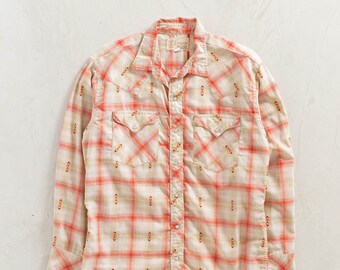 Chemise vintage des années 1960 Caravan Western Wear à carreaux, taille M/L