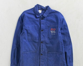 Vintage 1980s Bleu de Travail French Workwear Chore Jacket M/L