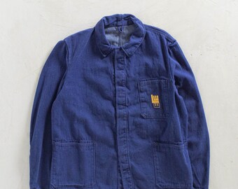 Vintage 1980s ELE Bleu de Travail Workwear Chore Jacket Size L/XL