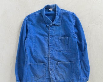 Vintage 1980s Bleu de Travail Workwear Chore Jacket Size S/M