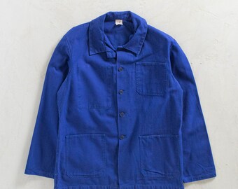 Vintage 1980s Bleu de Travail Workwear Chore Jacket Size M/L