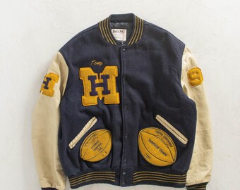 Vintage 1980s DeLong Marquette Hilltoppers Varsity Jacket Size 2XL/3XL