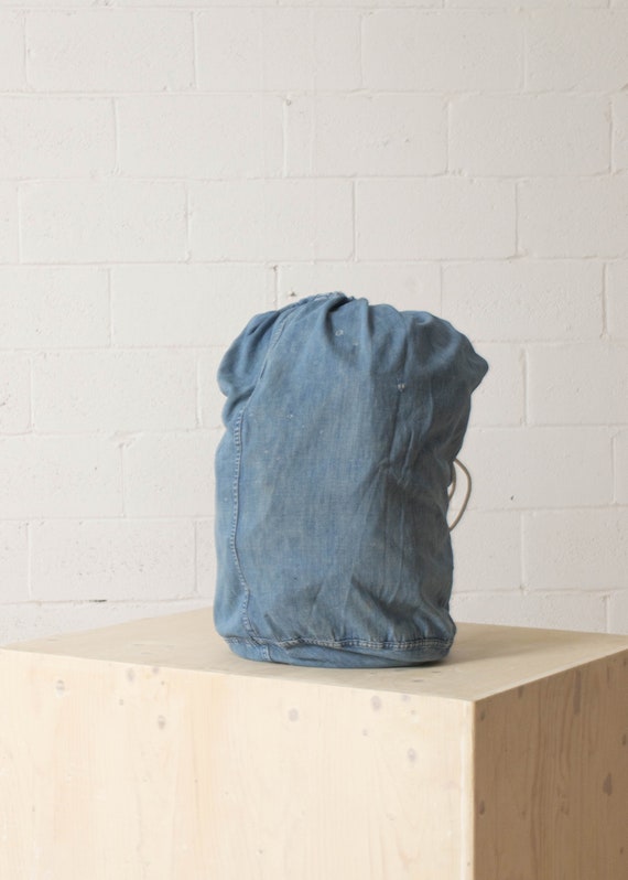 Vintage 1940s Selvedge Denim Laundry Bag - image 2