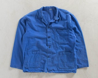 Vintage 1980s Bleu de Travail Workwear Chore Jacket Size L/XL