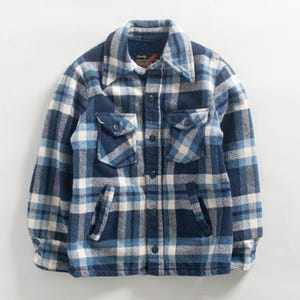 Vintage 1980s Sears Wool Flannel Jacket Size S/M — Plaid Button-Up Outerwear — Retro Workwear Style