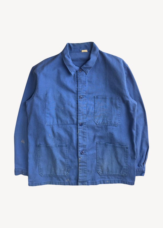 Vintage 1980s Le Coq Bleu de Travail Chore Jacket | French Workwear Coat Medium/Large