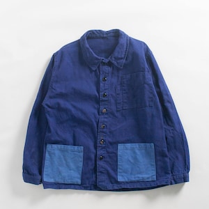 Vintage 1940s/1950s Bleu de Travail French Workwear Chore Jacket Size M/L — Utility Work Jacket — Unisex French Jacket — Vintage Work Coat