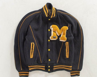 Vintage 1960s Varsity Letterman Wool Jacket Size S/M