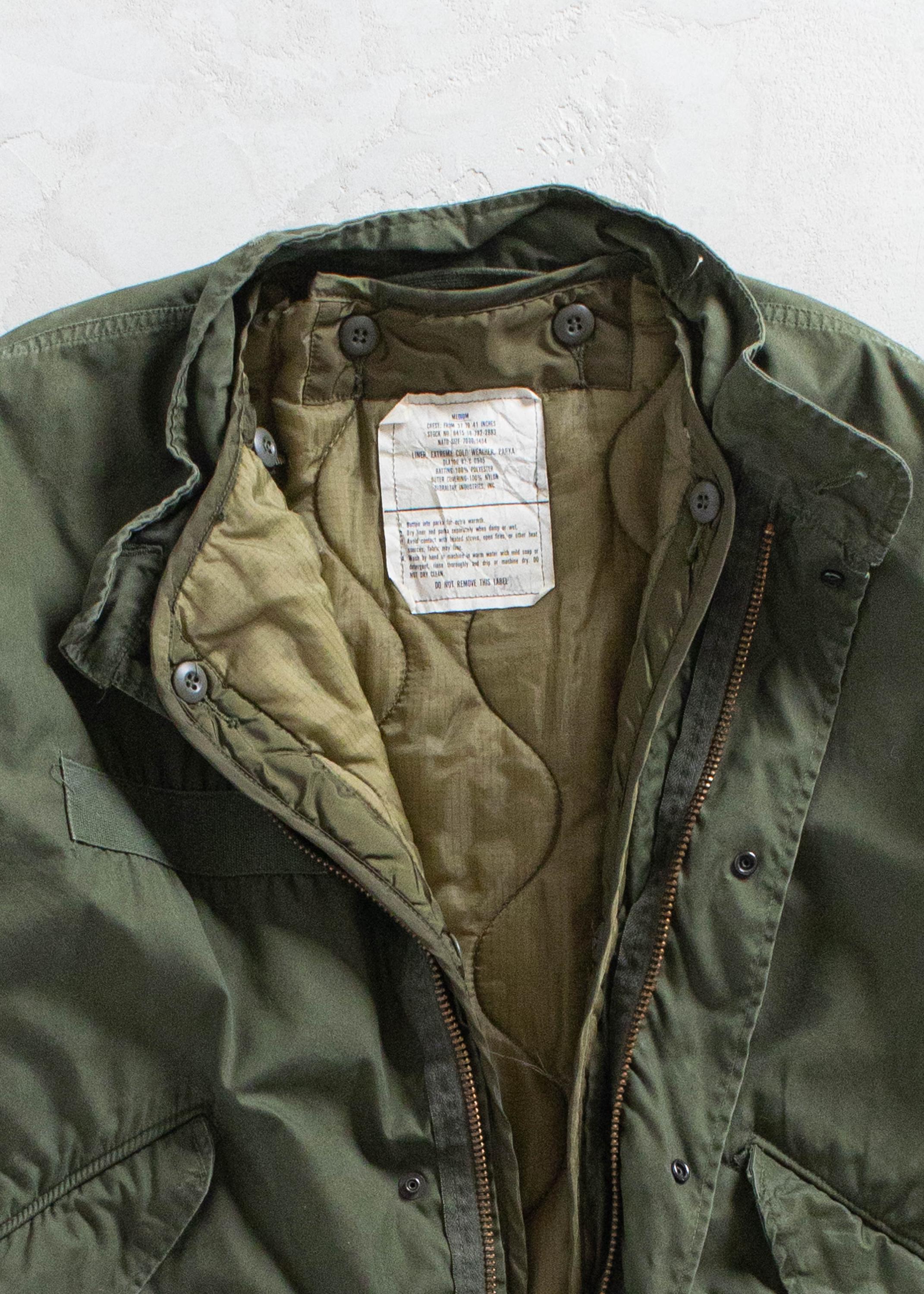 Vintage 1980s US Army M-65 Fishtail Parka Jacket With Liner Size