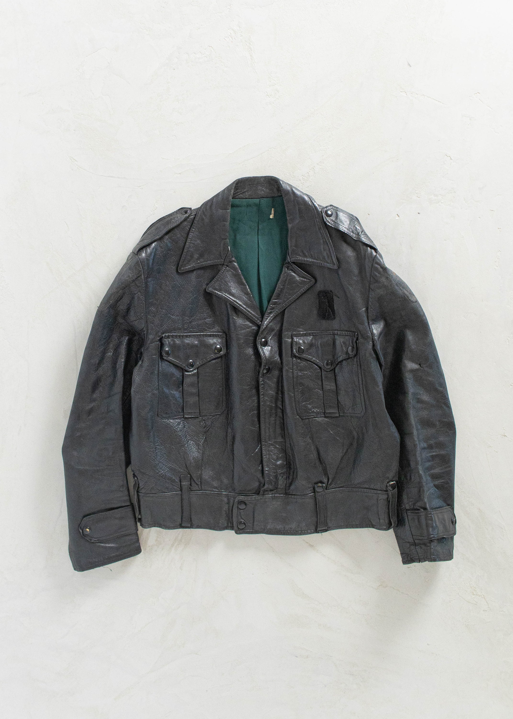 Vintage 1970s Police Uniform Leather Jacket Size M/L Vintage 1970s Police Uniform Leather Jacket Size M/L