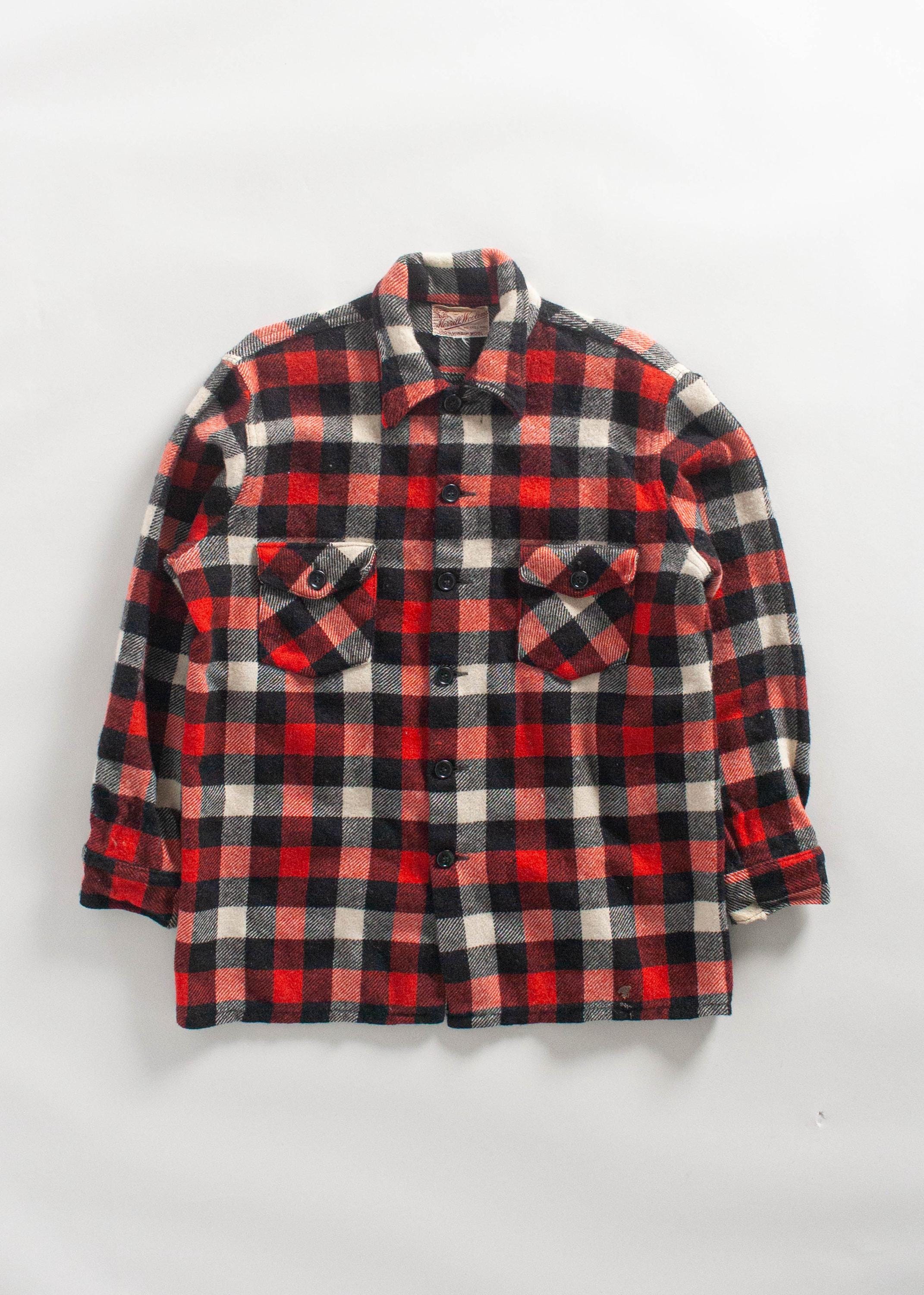 Vintage 40s Merrill Woolens Shadow Plaid Wool Western Jacket