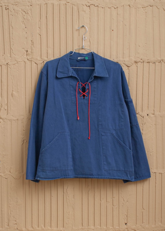 1980's French Workwear Pop Over Shirt