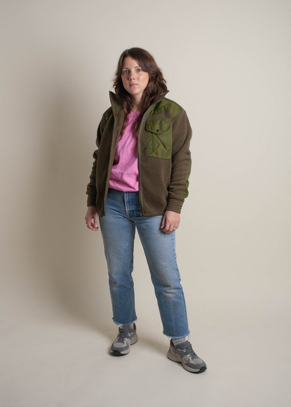1980's Olive Green Long Sleeve Fleece