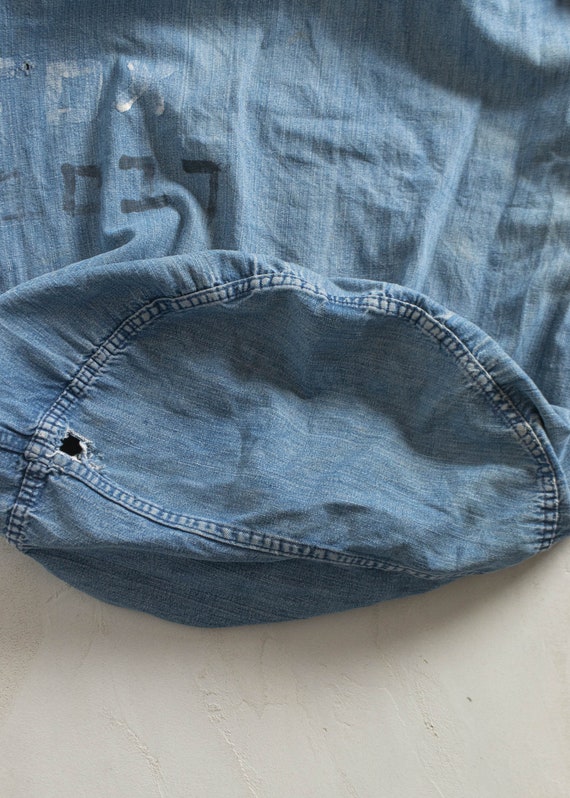 Vintage 1940s Selvedge Denim Laundry Bag - image 6