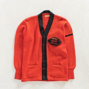 Vintage 1960s Salem Rubber Co Varsity Letterman Wool Cardigan Size XS/S — Wool Sweater — Collegiate Wool Cardigan — Vintage Sportswear
