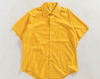 Vintage 1950s Permanent Press Short Sleeve Button Up Size M/L