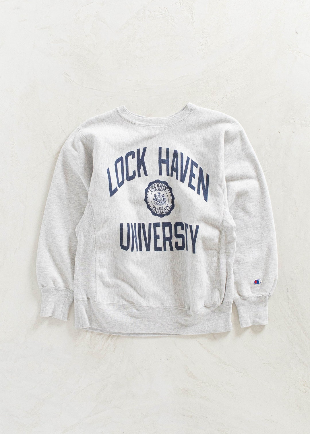 Vintage 1980s Champion Reverse Weave Warmup Lock Haven University 