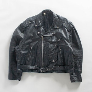 Vintage Motorcycle Leather Jacket Size 2XL/3XL — Classic Biker Style — Retro Outerwear — Retro Outerwear
