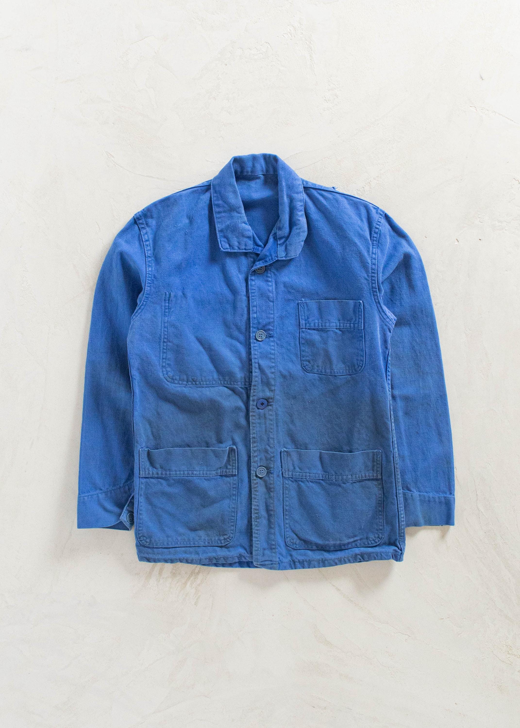 80s 〜 French work jacket EURO vintage Vintage 1980s Bleu De Travail French Workwear Chore Jacket