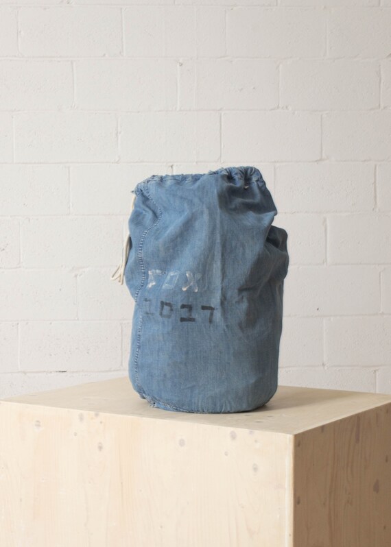 Vintage 1940s Selvedge Denim Laundry Bag - image 1