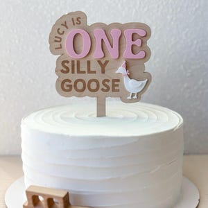 One Silly Goose Birthday Party Cake Topper Silly Goose Decor First Birthday Cake Topper Custom Silly Goose Decor 1st Birthday Decor Goose