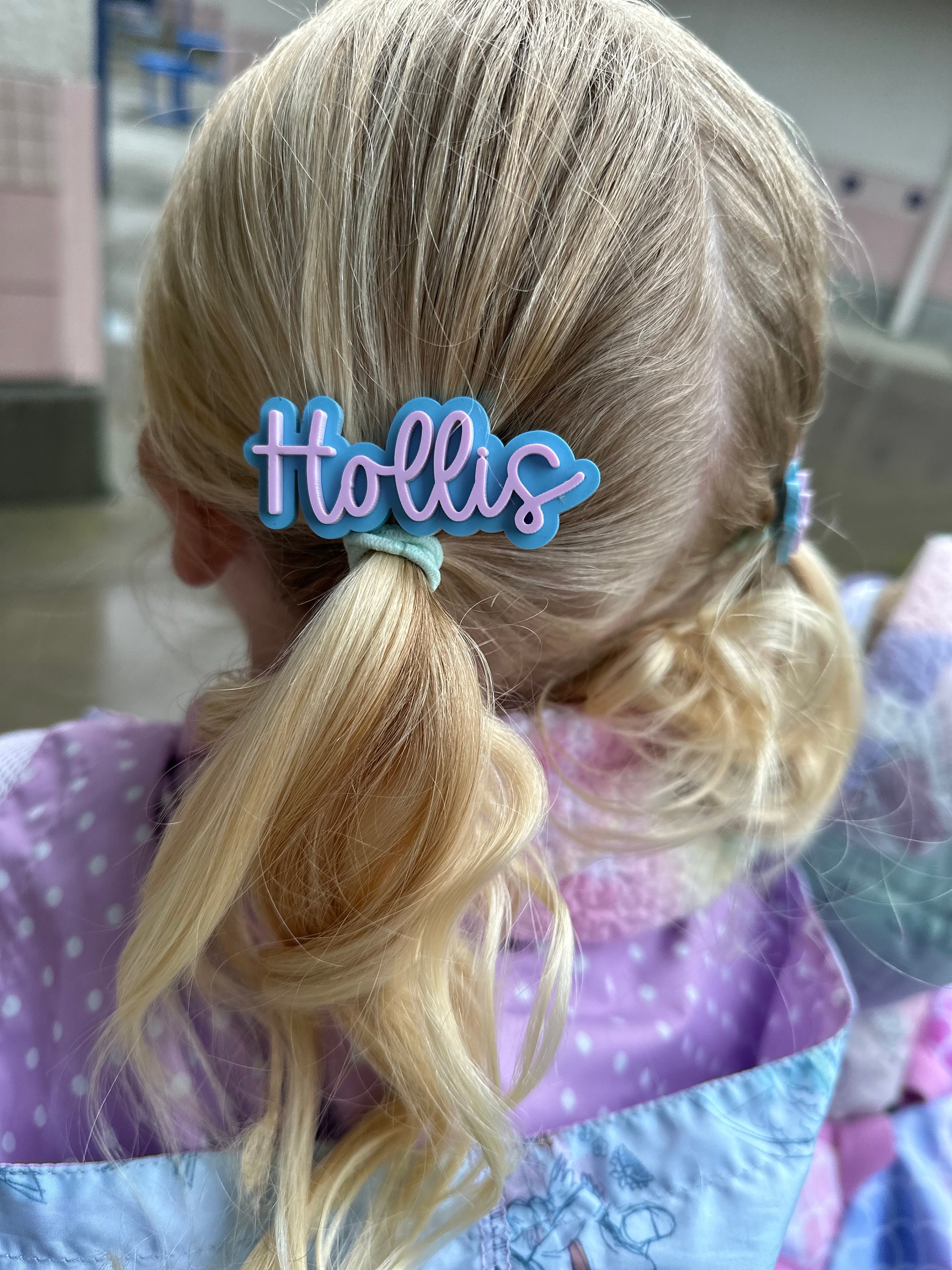 Name Hair Clip for Girl, Personalized Hair Barrette, Toddler Girl Hair Bow Toddler Girl, Easter Gift, Girl Easter Basket Gift Bow