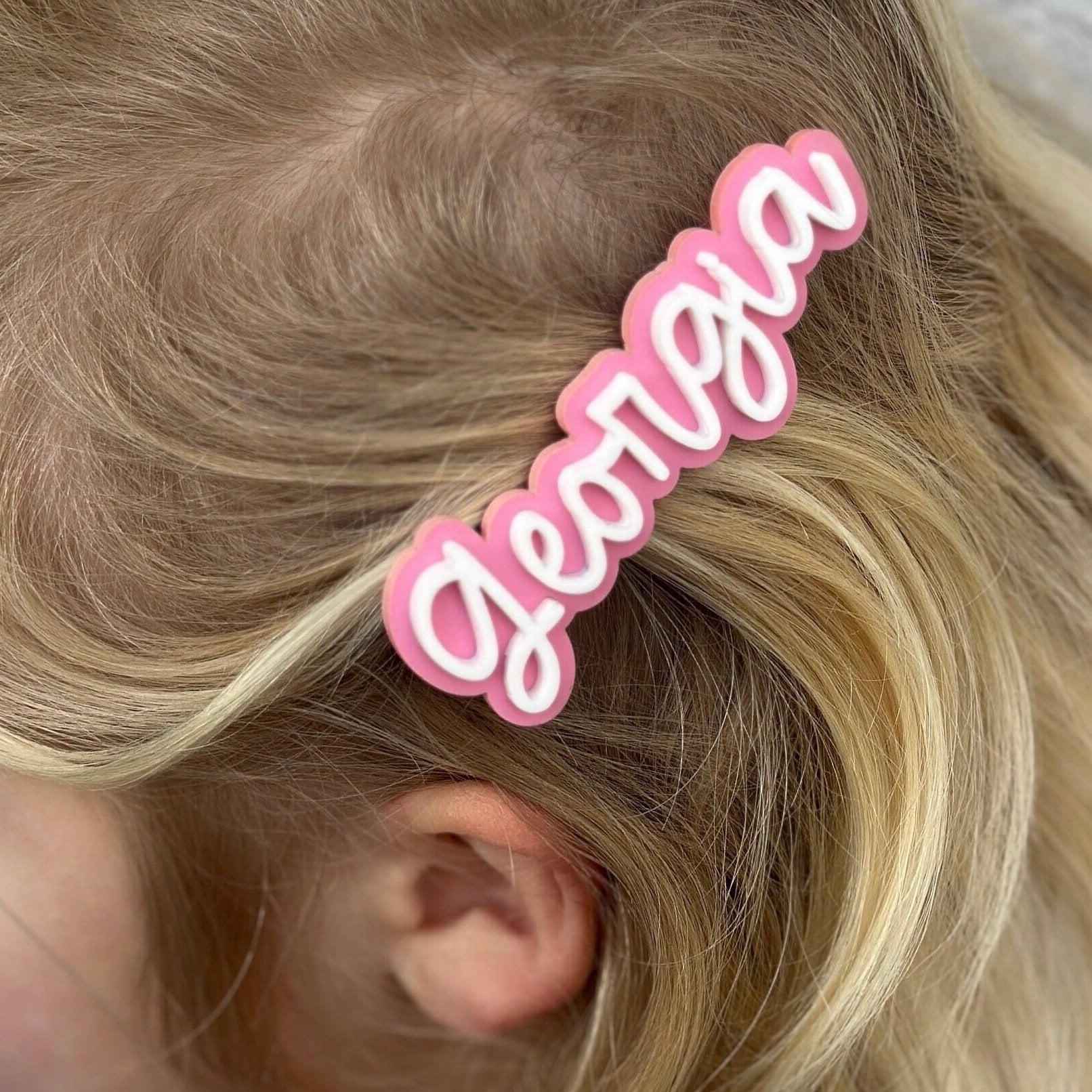 Name Hair Clip for Girl, Personalized Hair Barrette, Toddler Girl Hair Bow Toddler Girl, Easter Gift, Girl Easter Basket Gift Bow