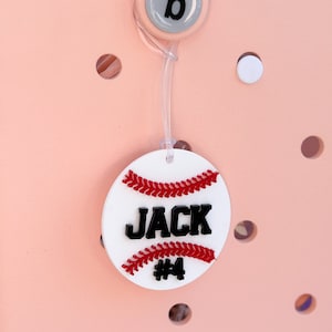 Custom Baseball Bag Tag Bogg Bag Baseball Mom Gift Bogg Accessory Baseball Keychain Custom Team Gift Baseball Girlfriend Custom Bogg Charm