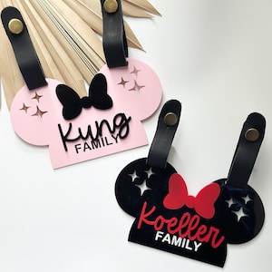 Custom Stroller Tag Magic Mouse Theme Park Stroller Family Name Tag Disney Inspired Stroller Sign Magical Stroller Tag Mouse Ears Name Sign