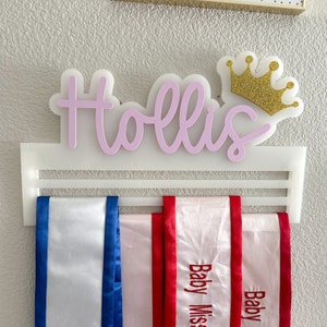 Pageant Sash Holder Custom Display for Sash Pageant Queen Gift Custom Sash Display Beauty Pageant Medal Holder Personalized Queen Gift