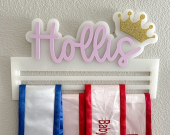 Pageant Sash Holder Custom Display for Sash Pageant Queen Gift Custom Sash Display Beauty Pageant Medal Holder Personalized Queen Gift