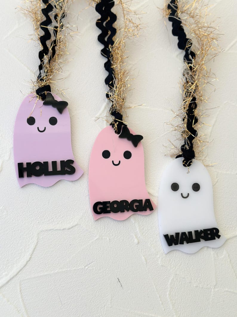 Halloween Name Tag Boo Basket Tag Kids Halloween Bucket Tag Ghost Cute